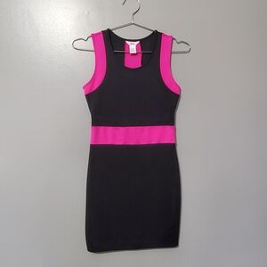 Candie's Black and Pink Stretchy Bodycon Dress Women's Size Small